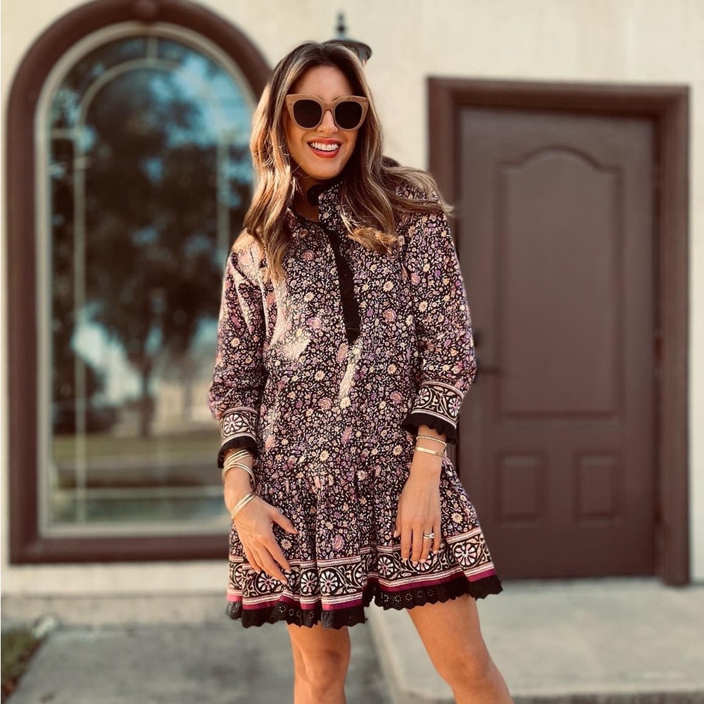 Hunter Bell Carter Midnight Floral Long Sleeve Dress